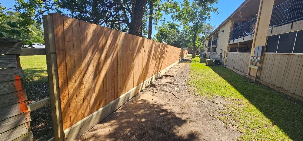 New fence installed with toe kick boards