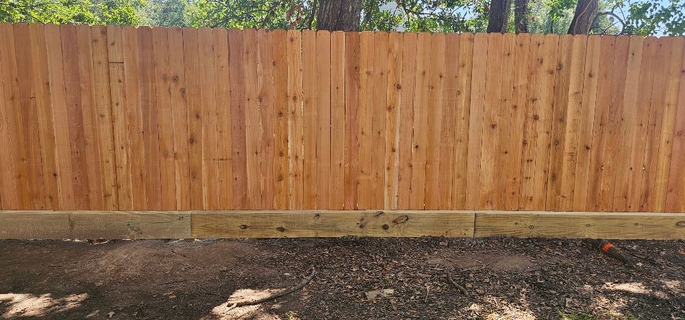 Direct view of high quality fence with toe kick boards