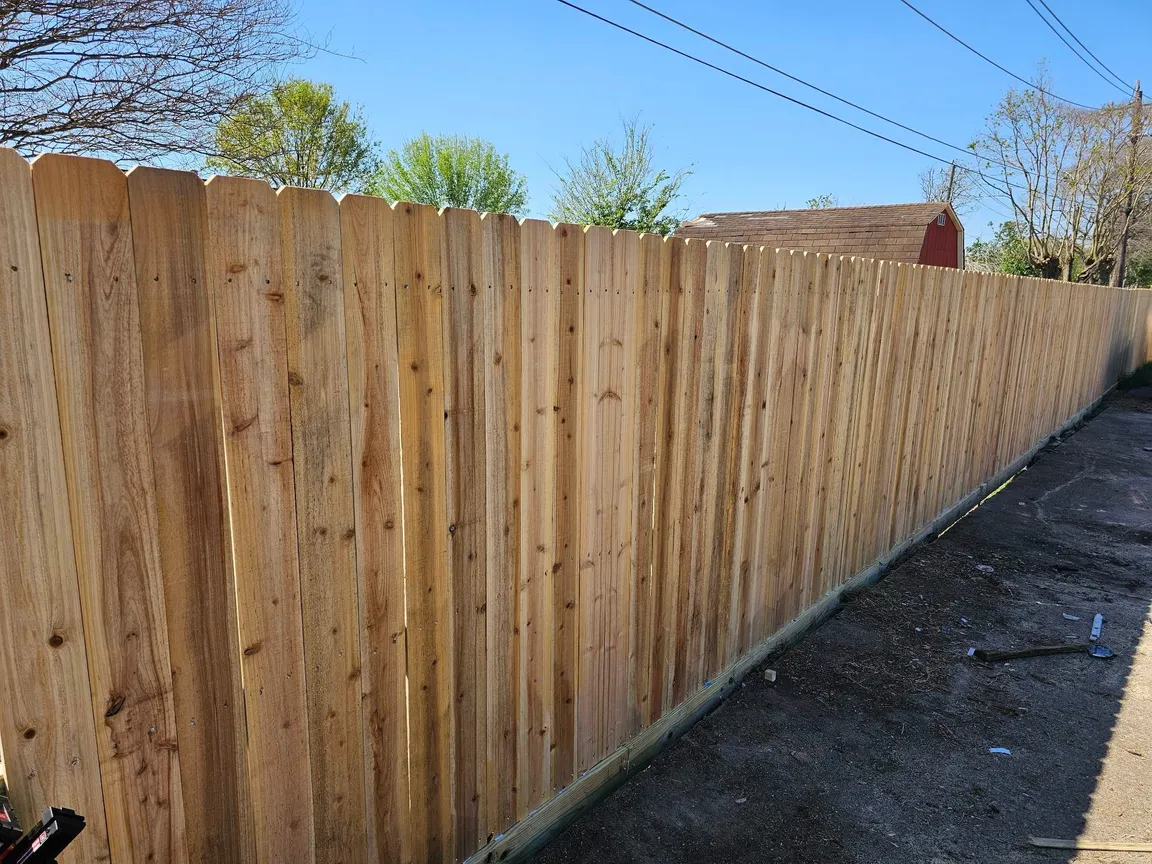 Wooden fence in residential area